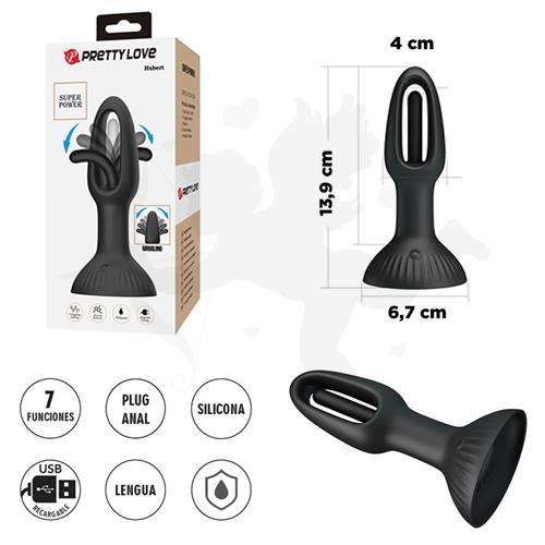 Hubert dilatador anal con estimulador con movimiento y carga USB
